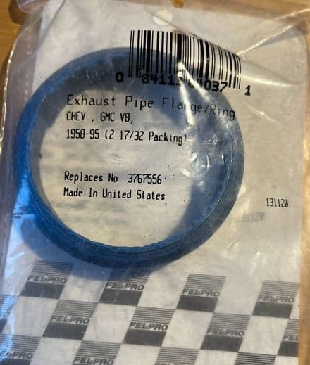 1962-1981 Corvette C1 C2 C3, 2.5" Exhaust packing Fel-Pro 9587 Gasket,New