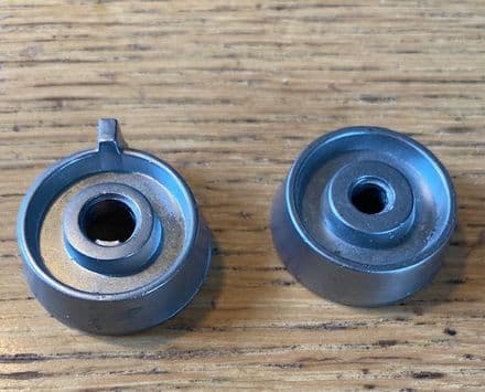 1963 1964 pair C2 GM brushed finish inner radio tone KNOB 3830480 & 3830481