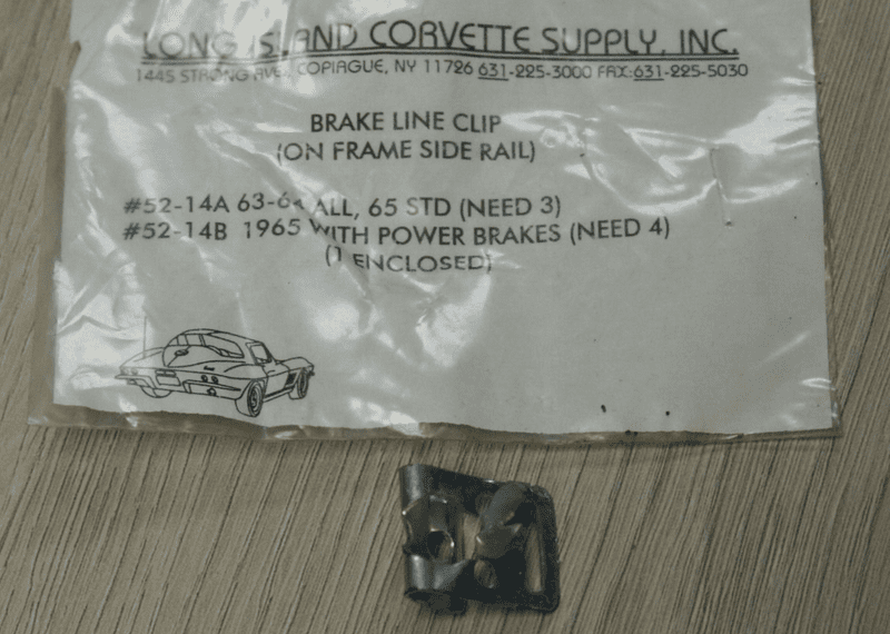 1963-1965 C2 Corvette,Brake Line Clip (On Frame Side Rail), 52-14A,New