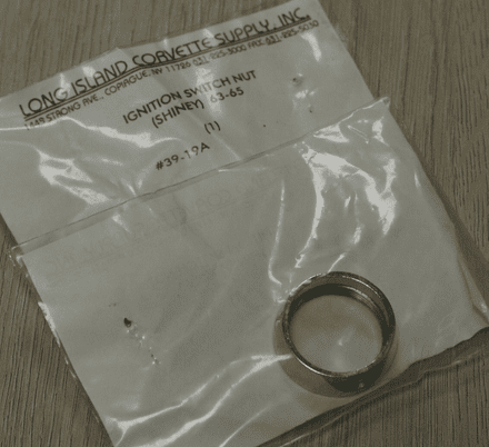 1963-1965 C2 Corvette,Ignition Switch Nut (Chrome),L.I.C 39-19A,New
