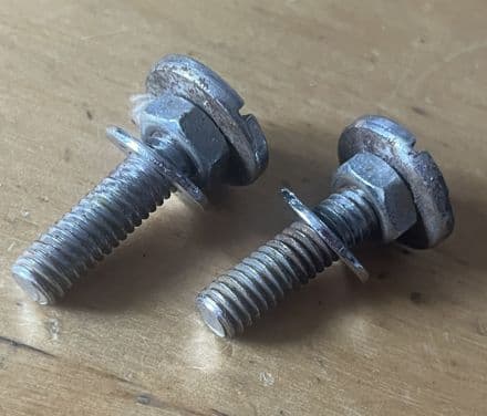 1963-1966 PAIR  Seat Back Adjuster SCREWs with nuts Used