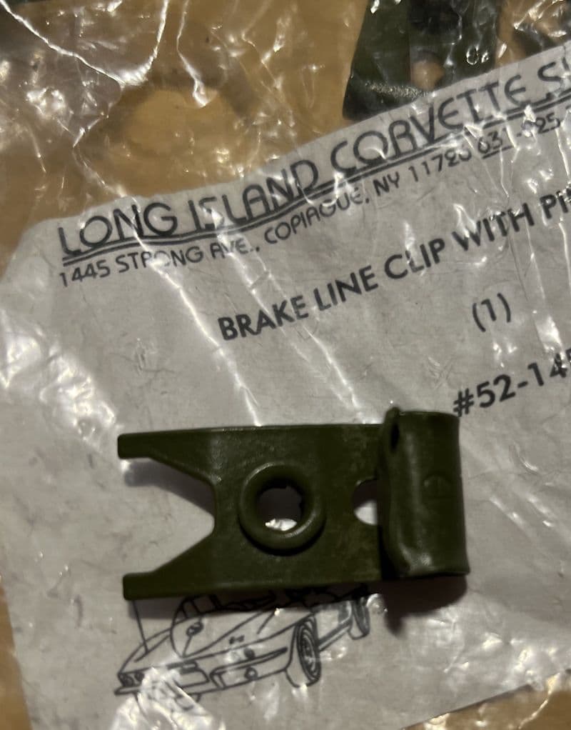 1963-1967  C2 ,Brake Line Clip, 52-14F. New
