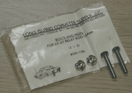 1963-1967 C2 Corvette, Bolt & Nuts For Relay Rod Clamp,L.I.C 50-15B,New