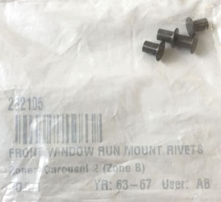 1963-1967 C2 Corvette CC 282105 front window run mount RIVETS New