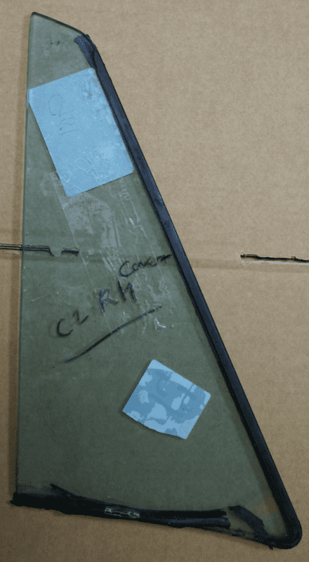 1963-1967 C2 Corvette Convertible,Quarter Light Glass RH,Date Coded JJ-May 1965