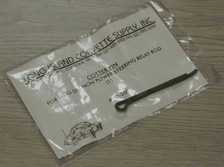 1963-1967 C2 Corvette, Cotter Pin (For Plug On Non Power Steering Relay Rod,L.I.C 50-20B,New