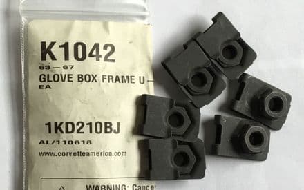 1963-1967 C2 Corvette,Glove Box FRAME U-NUTS K1042 new