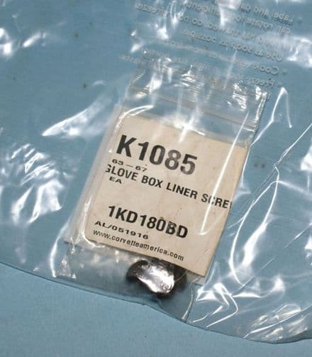 1963 - 1967 C2 Corvette Glove Box Liner Screws K1085, New
