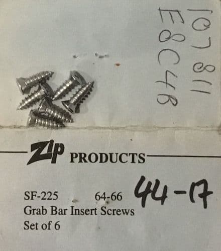 1963 - 1967 C2 Corvette Grab Bar Insert SCREW SET .Zip, SF-225 new