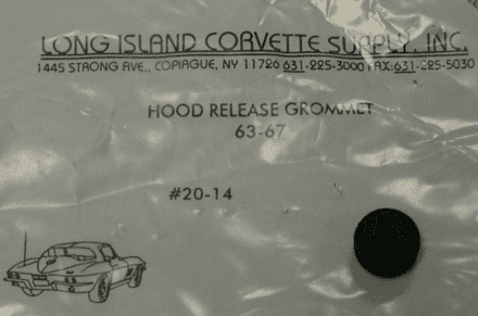 1963-1967 C2 Corvette, Hood Release Grommet, L.I.C 20-14,New