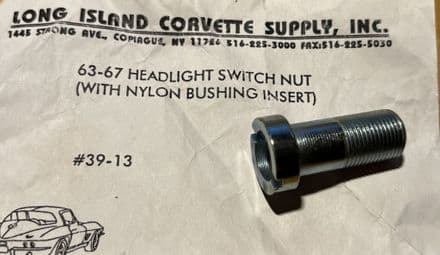1963-1967 C2 Corvette, Light Switch Nut, L.I.C 39-15, with nylon bush insert