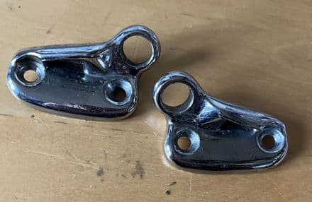 1963-1967 C2 Corvette, PAIR Front header RECEIVER BRACKETS Soft Top Convertible hardtop used