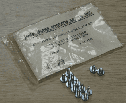 1963-1967 C2 Corvette,Rear Instrument Cluster Screw Set,L.I.C 39-37,New