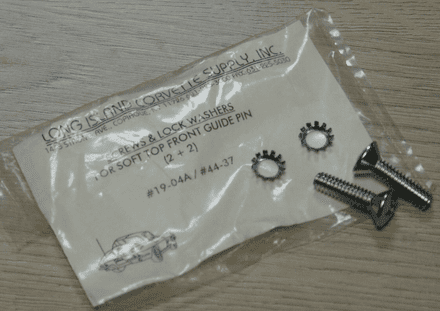 1963-1967 C2 Corvette, Screws & lock Washers For Soft Front Top Guide Pins,L.I.C 19-04A,New