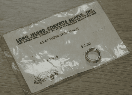 1963-1967 C2 Corvette, Wiper Switch Nut, L.I.C 39-15,New