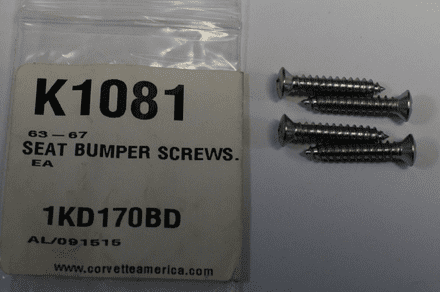 1963-1967 C2 Seat Bumper 4x Screws set K1081, New