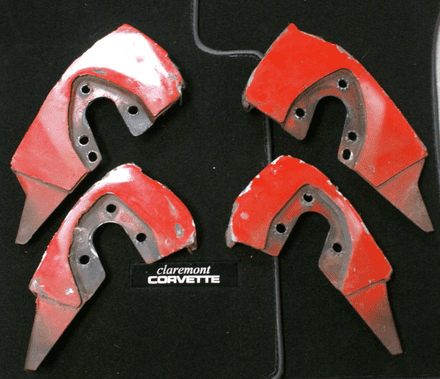 1963-1967 Corvette C2,Set of Inner & Outer Headlight to Body Support Brackets (4), Used