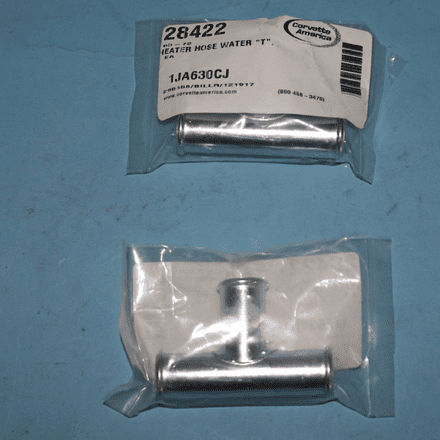 1963-1972 Corvette C2 C3 Heater Hose Water "T" Section, 28422,New