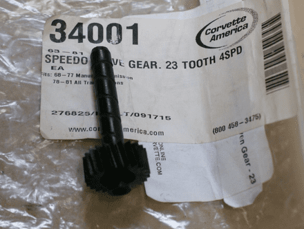 1963-1981 C2 C3 Corvette,Speedo Drive Gear,23 Tooth,Black,4 Speed,CA 34001,New