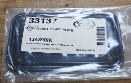 1963-1982 C2 C3 Corvette,Body Mount #3 Access Plate,New