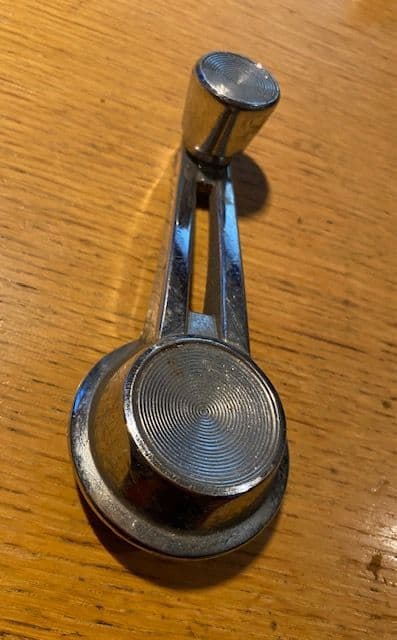1963-64 Window Crank Handle winder , open style Chrome, GM 4301746 Used