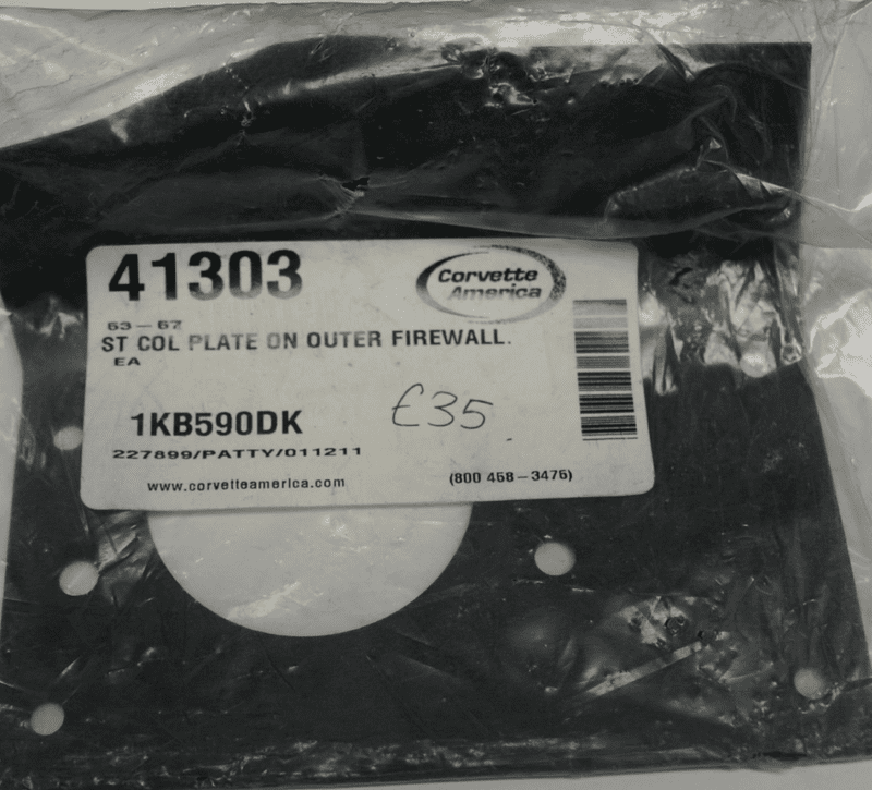 1963-67 Corvette,Steering Column Plate  41303 on Outer Fire Wall