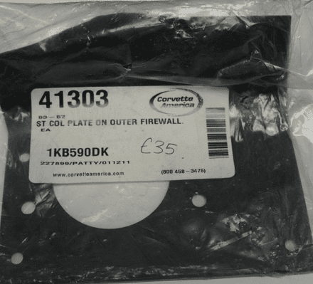 1963-67 Corvette,Steering Column Plate 41303 on Outer Fire Wall