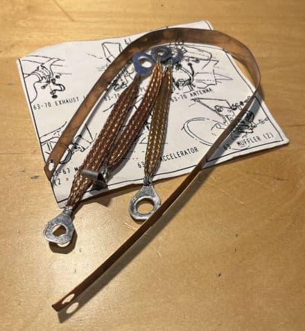 1963-67 Ground Strap Kit (Standard Exhaust), LIC 53-02B ,New