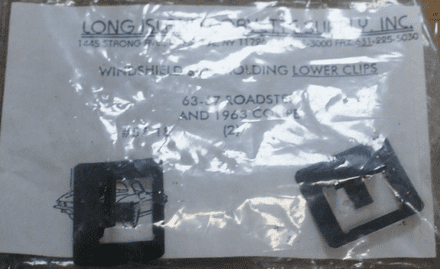 1963-67 Windshield Molding Lower Clips,57-18,New
