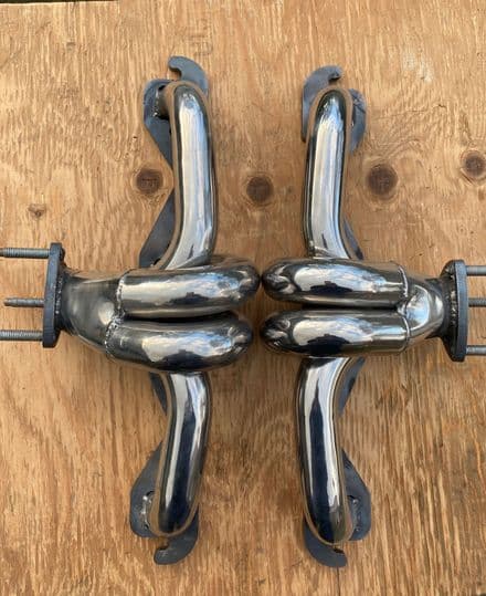 1963-79 Corvette Falconer S/S Compact Road Headers, which Replace 2' OEM Rams Horns exactly.
