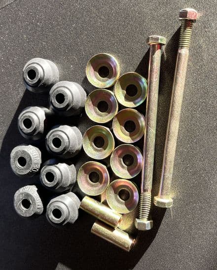 1963-82 PAIR GM 88912149 C2 C3 Front Sway Bar Link Kit, Drop Links, New