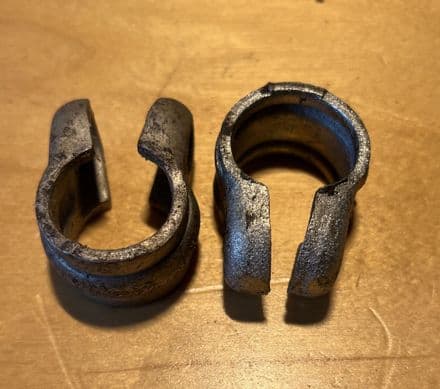 1963-82 Pair tie rod tube CLAMPS 3/4" used