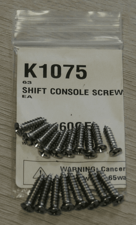 1963 C2 Corvette Only, Shift Console Screw Set, CA-K1075,New