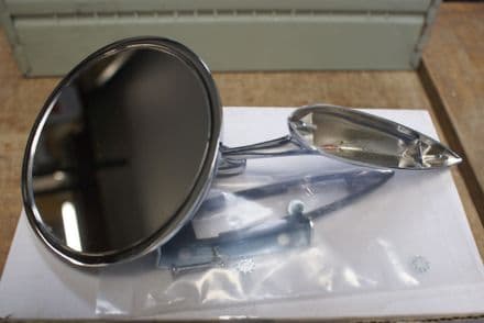 1963 E- C2 Corvette, Outside Long-base Mirror-LH Bowtie,0655,New