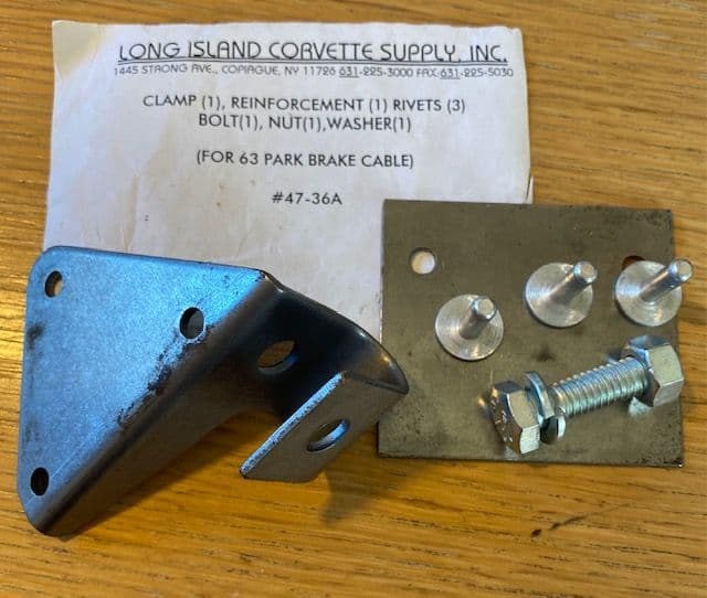 1963 - only CLAMP ~Park brake cable with reinforcement