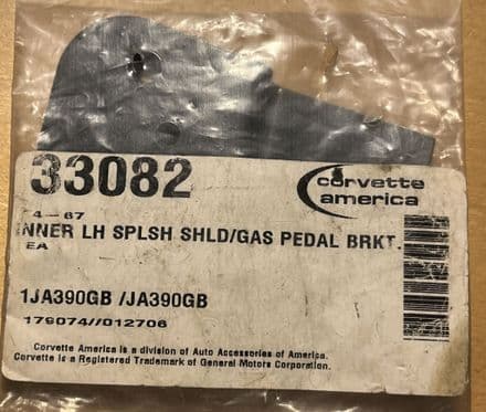 1964-1967 C2 Corvette,Inner Splash Shield Mount Bracket LH,New