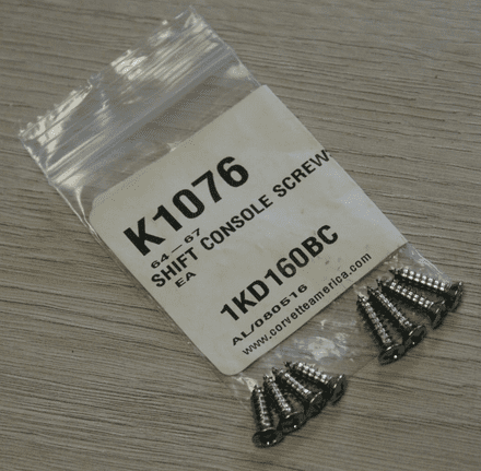 1964-1967 C2 Corvette, Shift Console Screws,CA-K1076,New