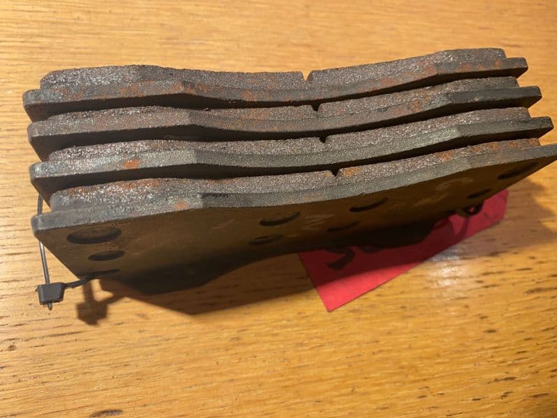 1965- 1969 C2 C3  DUAL-PIN J56 PADS USED for reface or a few more races. 4-7mm remaining