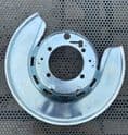 1965-1975  LH Rear Brake plate SHIELD GM 5465983 , New. Silver  Fits 1976-1982  too