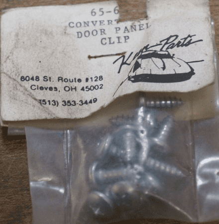 1965-67 Door Panel Clip Screws,New