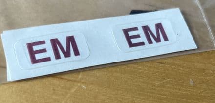 1967-79 SHOCK ABSOBER EM DECAL STICKER, Peel Off Adhesive Bac