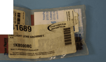 1968-1971 CORVETTE C3,TAILLIGHT LENS GROMMET 41689,NEW,Box F