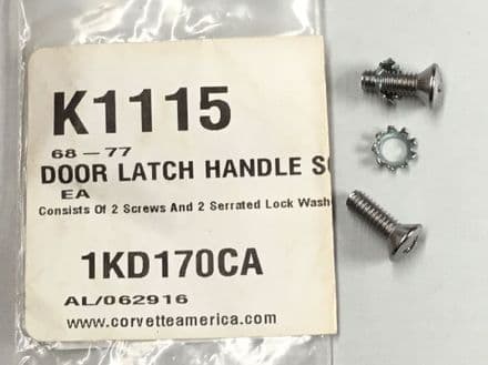 1968-1977 C3 Corvette,DOOR LATCH HANDLE SCREW SET CA-K1115 NEW