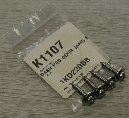 1968-1982 C3 Corvette, Dash Pad Door Jamb Screw/Washers,CA-K1107,New