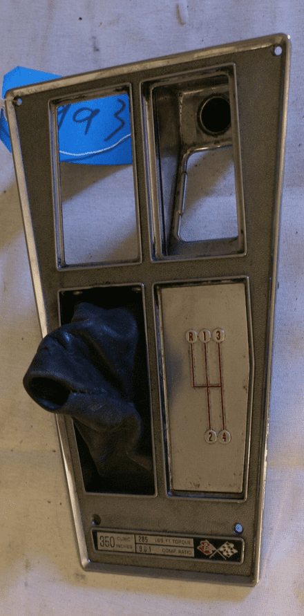 1968-1982 C3 Corvette L82,Center Console Shifter Bezel Shift Plate,Manual,GM 3996821,Used