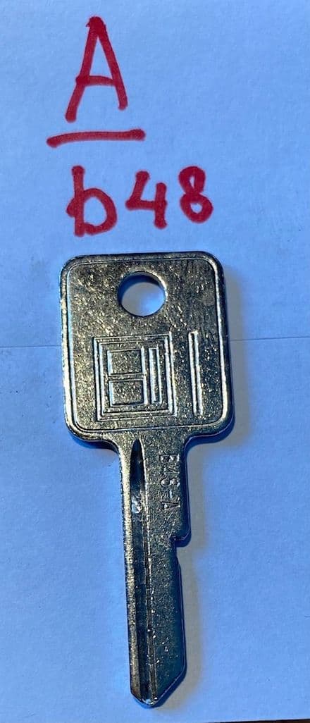 1968-1985 Key A ,B48 Corvette C3 -C4 Single Sided Square-Head Key Ignition (& door 68-70)
