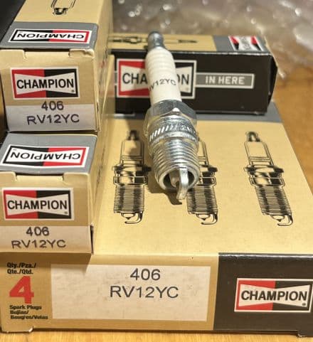 1968-1986 8x CHEVY SBC C3 C4,Champion RV12YC, 406, SPARK PLUG SET ,New