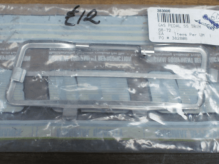 1968-72 Gas Pedal Stainless Steel Trim,383006,New