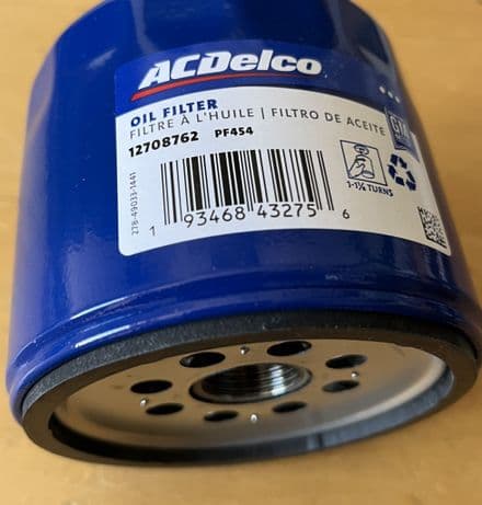 1968 to 1991 Corvette with Spin-Off type Oil Filter, AC Delco PF454, New
