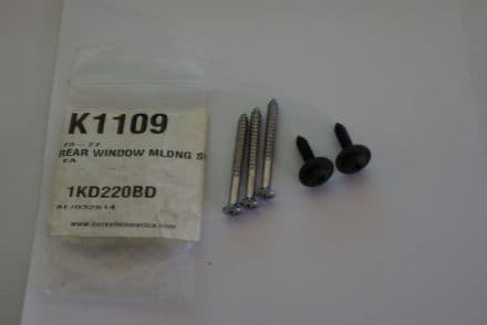 1973-1977 Corvette C3 Coupe,Rear Window Molding Screws (7pc),New,Box C